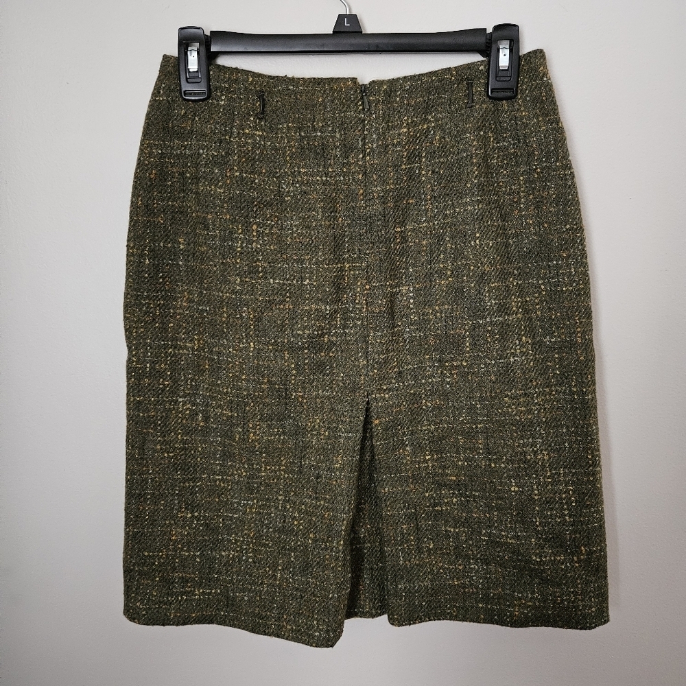 Loft Skirt Wool Green Business Casual Neutral - Picture 4 of 9